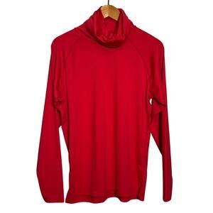 DRSKIN Men's Long Sleeve Performance Mock Neck Shirt Red Base Layer Large